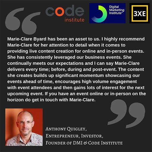 Testimonial Anthony Quigley founder the Code Institute